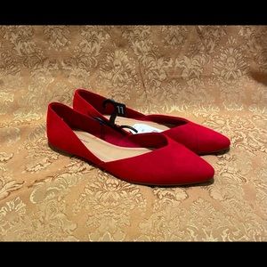 Size 11 Red Faux Suede flats